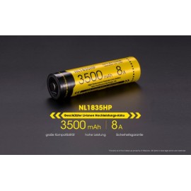 NiteCore 18650 NL1835HP Akku 3500mAh 8A