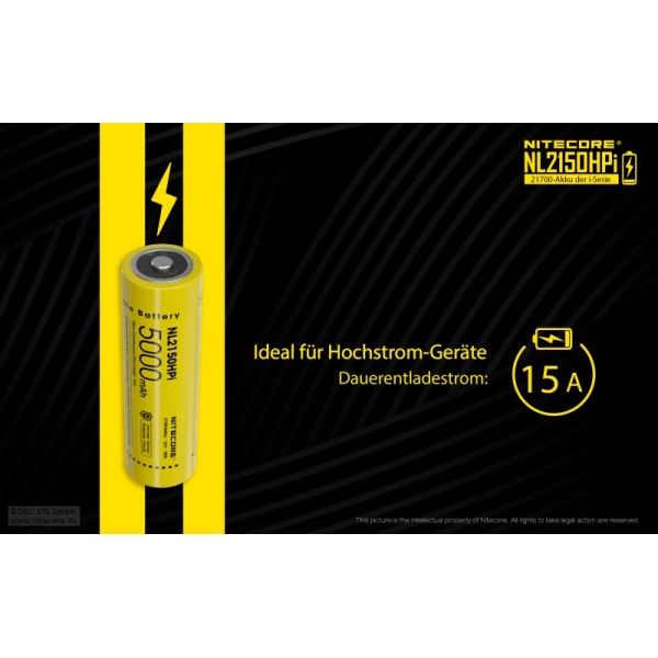 NiteCore® Li-Ion Akku NL2150i 5000mAh für Nitecore P20i und P20ix