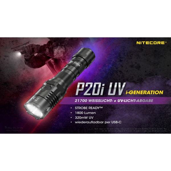 NiteCore P20i UV - 1800 Lumen