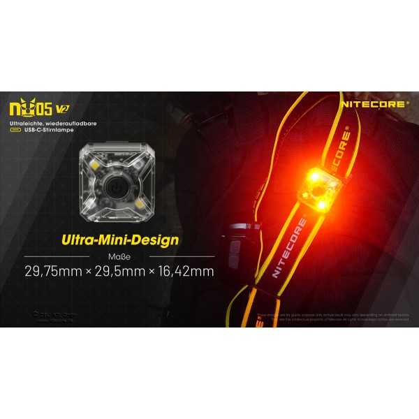 Nitecore NU33 700 Lumen aufladbar - Kopflampe mit 3 Lichtquellen - schwarz  